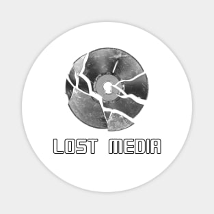Lost Media - broken CD (black text) Magnet
